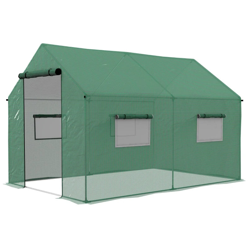 Green Walk-in Polyethylene Greenhouse, 2x3m