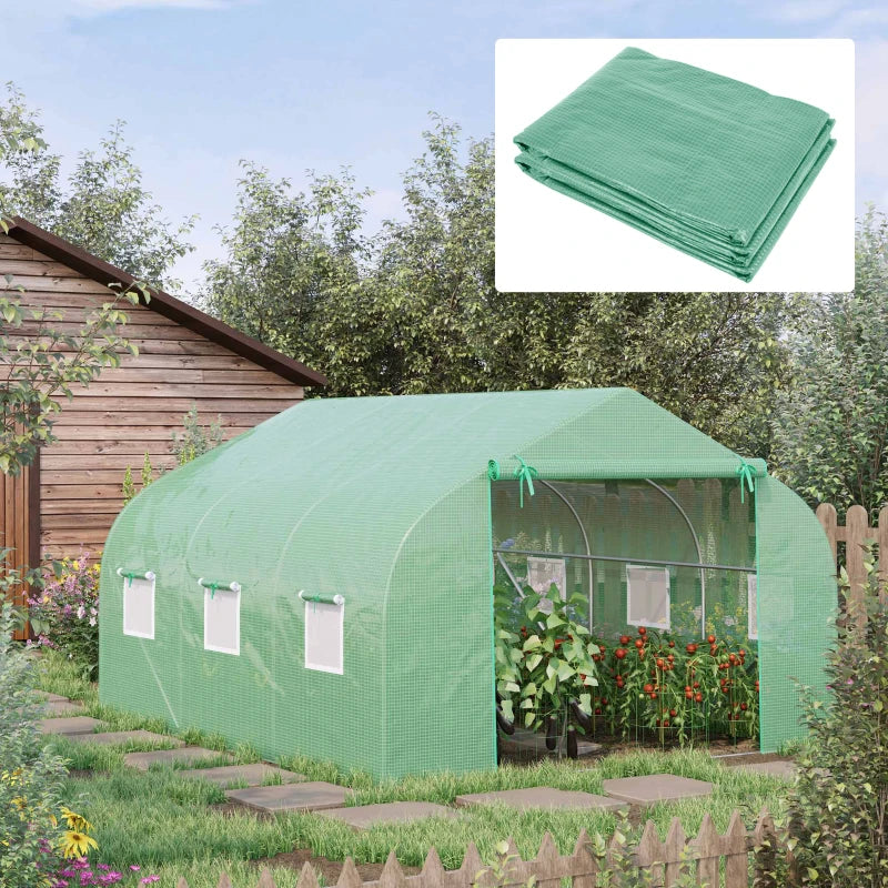 Greenhouse PE Cover Replacement 4.5x3x2m Green