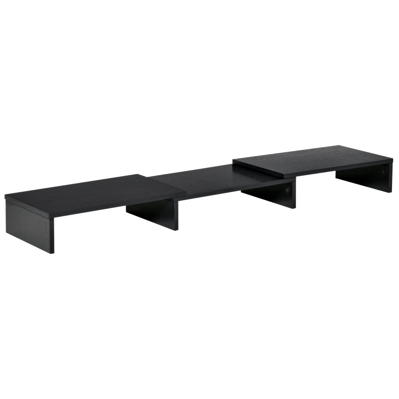 Vinsetto Adjustable Dual Monitor Stand Riser - Ergonomic Screen Elevation for Laptop, PC, Printer, TV - Black