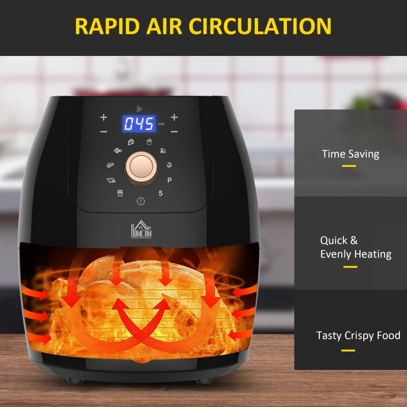 5.5L 1700W Digital Air Fryer with Adjustable Temperature 80-200°C - Healthy Cooking Made Easy!