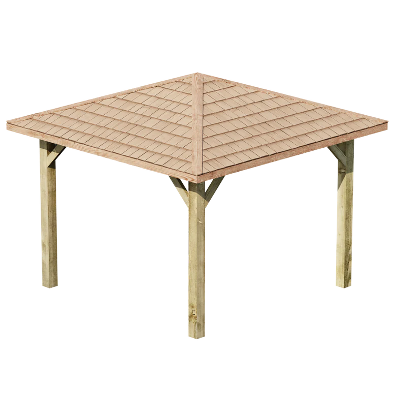 Ruby Wooden 4 Pitch Gazebo with Cedar Shingle Roof – Classic Garden Shelter