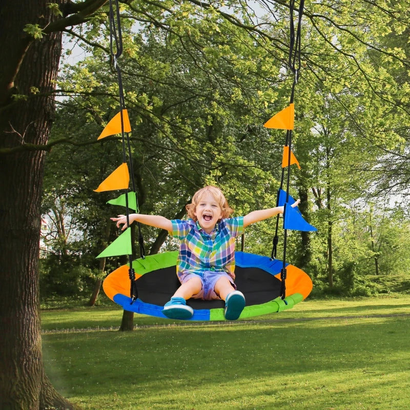 Multi-Colour Kid Nest Swing Seat 40 Inch Adjustable Rope for Kids Over 3 Years