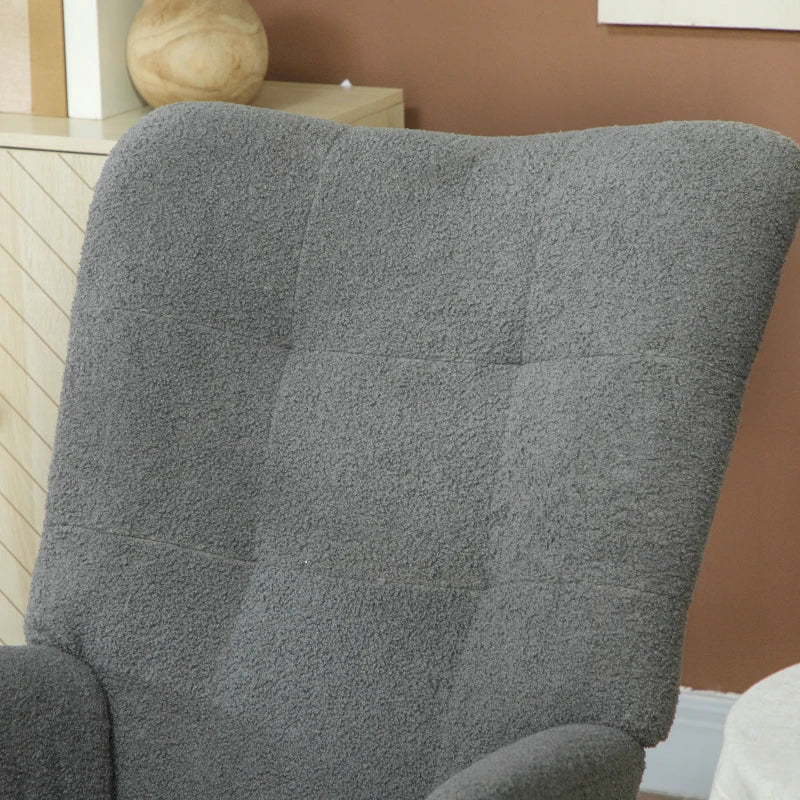 Grey Teddy Fleece Rocking Chair for Ultimate Comfort and Style in Your Living Room