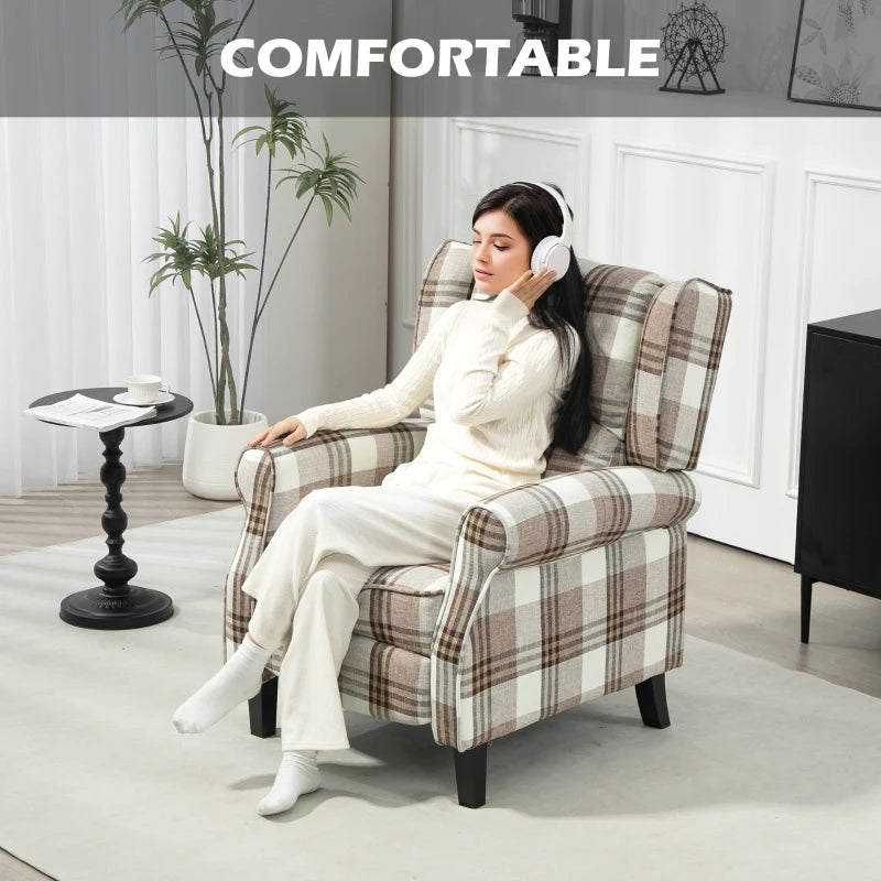 Brown Reclining Armchair with Footrest - 160° Adjustable Comfort for Relaxation