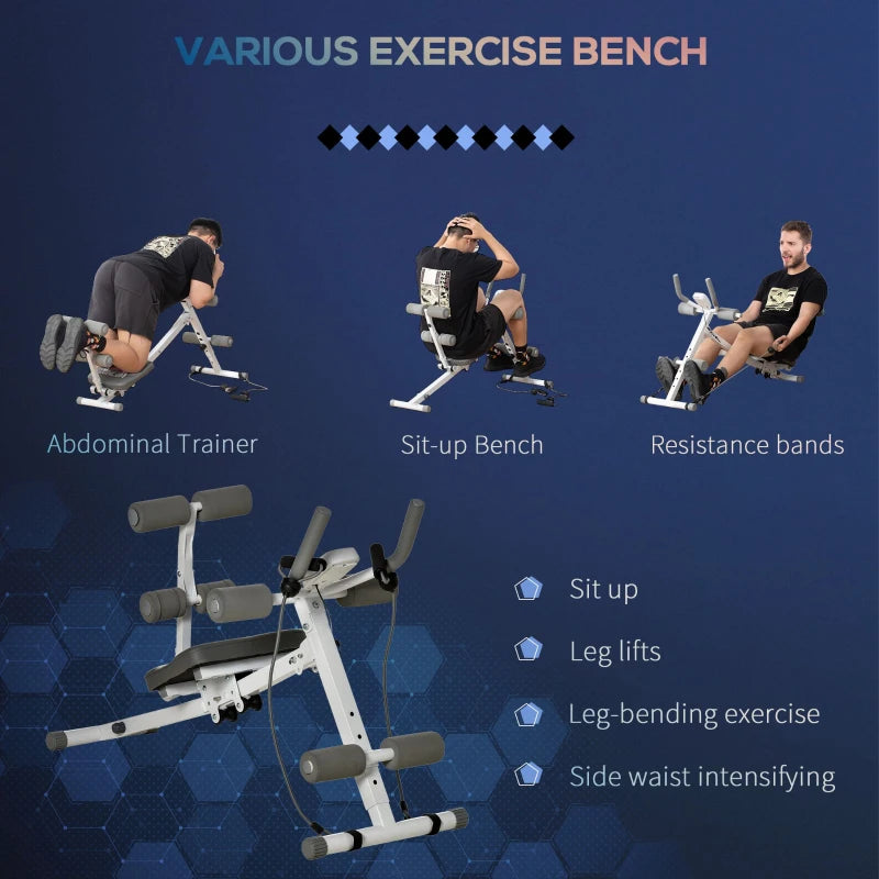 2 in 1 Core Abdominal Trainer Sit Up Bench with LCD Screen Adjustable Fitness Crunch Machine for Home Gym