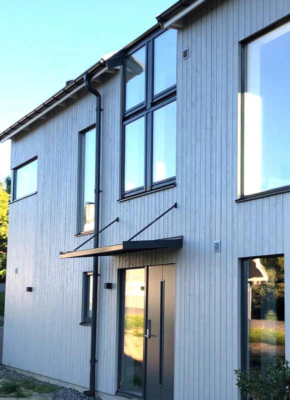 Aurelius LuxeSteel FLAT LED Entrance Canopy with Dual Soffit Arms