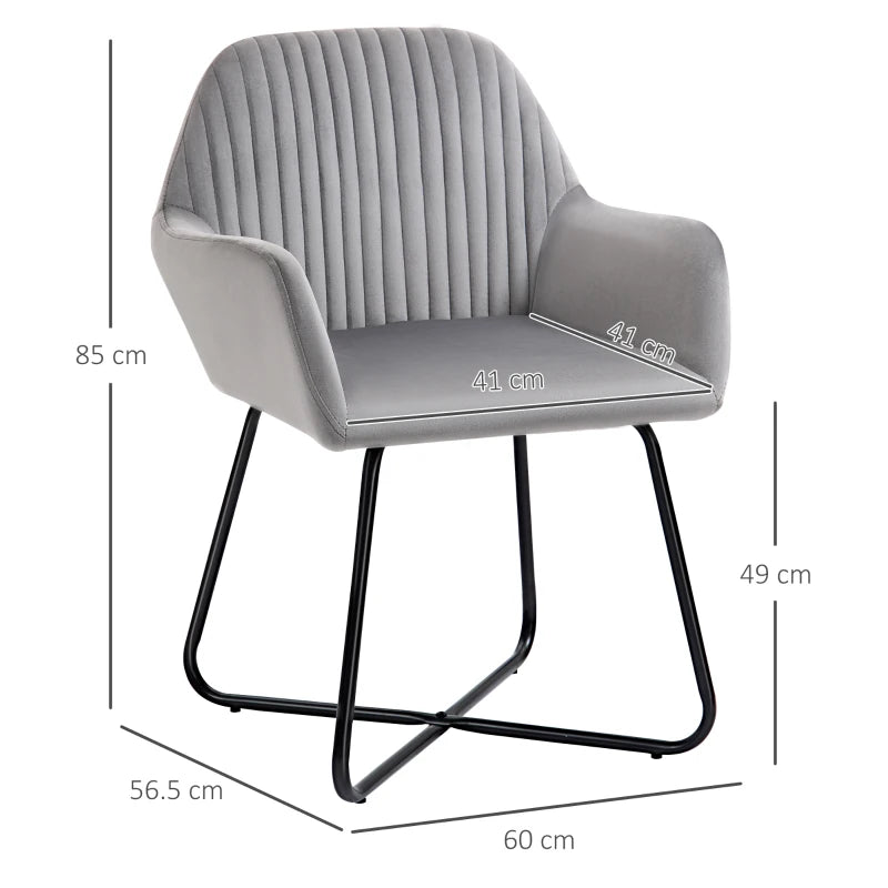 Velvet-Feel Plisse Back Accent Chair in Grey for Stylish Home Decor