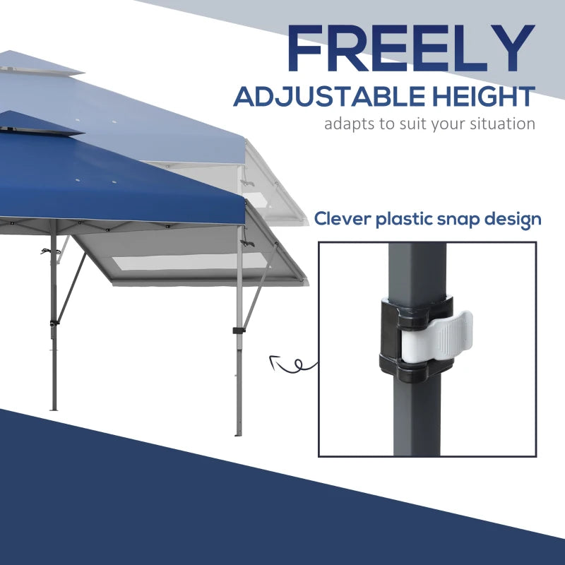 Blue 5x3m Adjustable Pop-Up Gazebo with Accessories