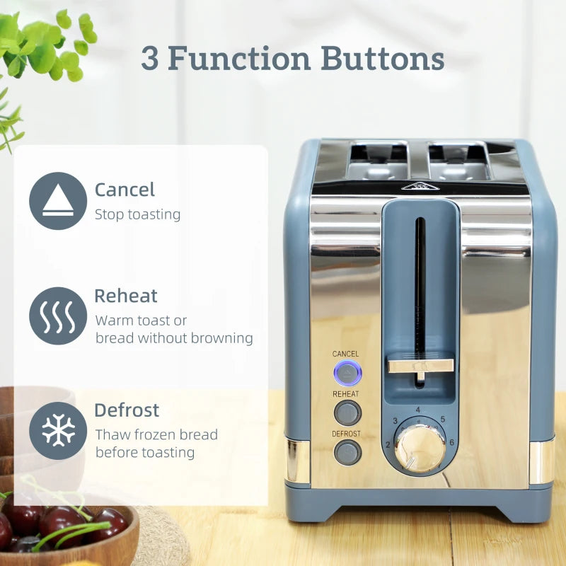 Sleek Blue Textured Kettle and Toaster Set - Modern Kitchen Appliances for Stylish Cooking and Toasting