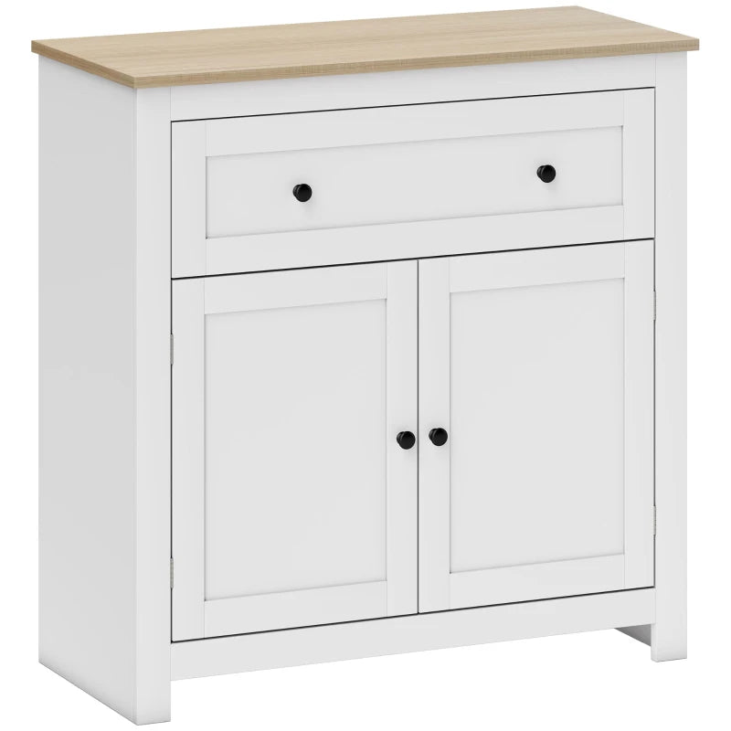 Modern White Sideboard Storage Cabinet with Adjustable Shelf and Drawer for Living Room Dining Room