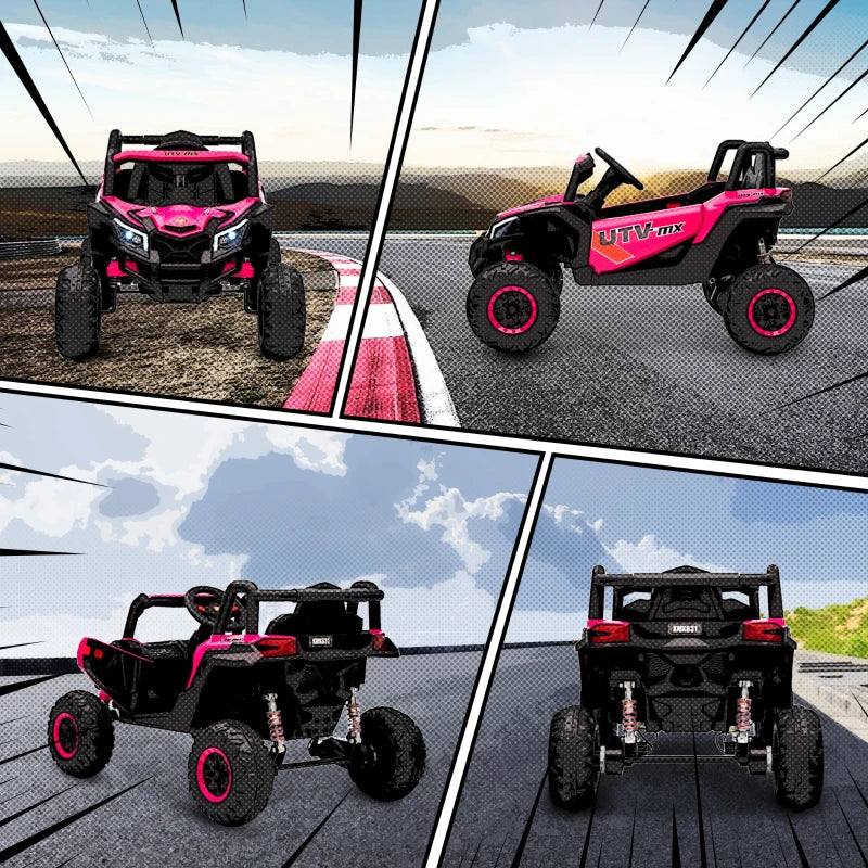 12V Kids Electric Ride On Car with Remote Control and Suspension for Ages 3-5 Pink