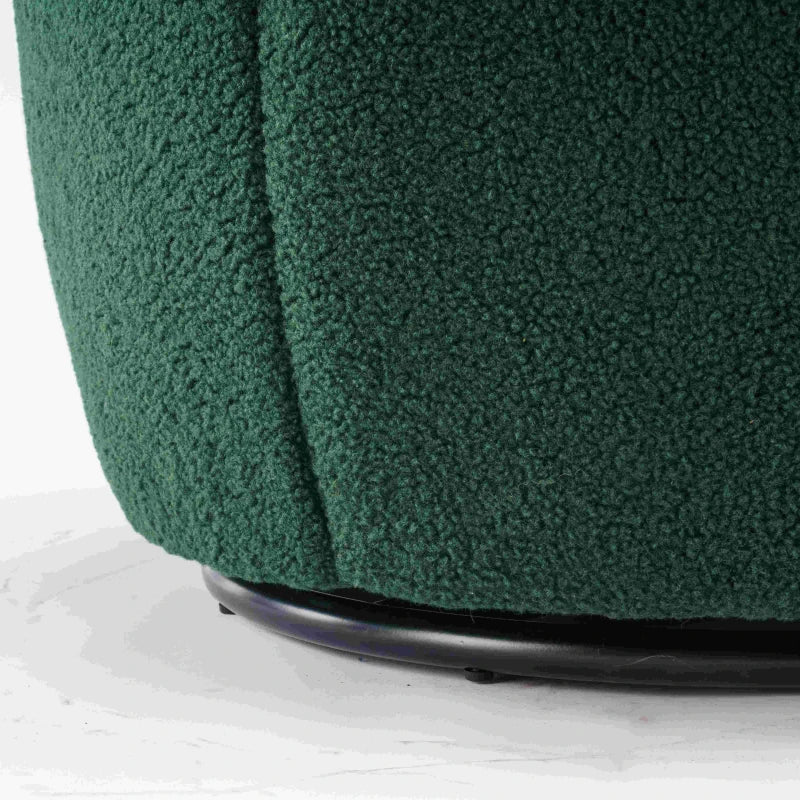 Ergonomic Dark Green Swivel Armchair with 360° Rotation for Reading Room, 64x64x71 cm