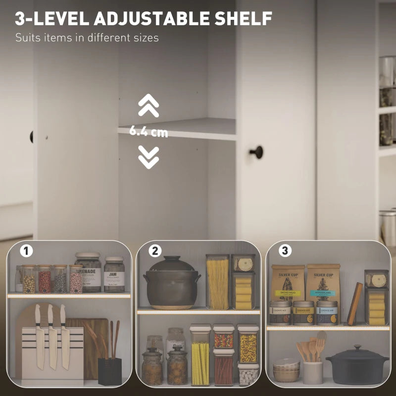 Rolling Kitchen Island Cart with 3-Tier Spice Rack, Drawer & Towel Holder - White Kitchen Storage Solution