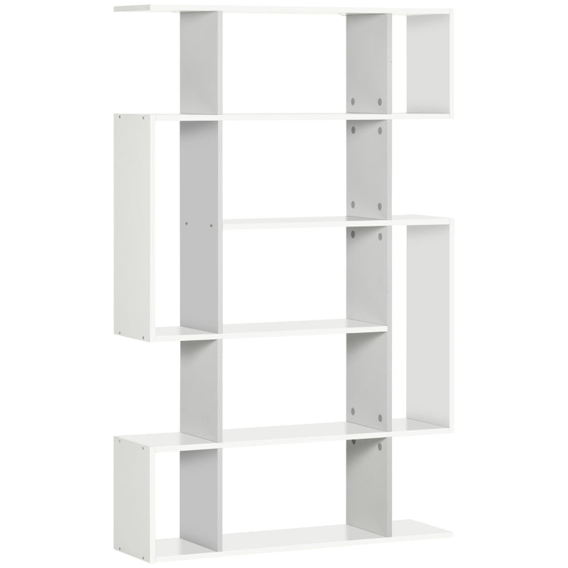 Modern 5-Tier Bookshelf - 13 Open Shelves Freestanding Bookcase for Home Office & Study - Stylish White Storage Solution