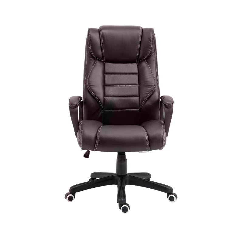 Vinsetto Brown Office Chair with 6-Point Massage, Padded Seat & Armrests, Adjustable Tilt Function for Home & Office