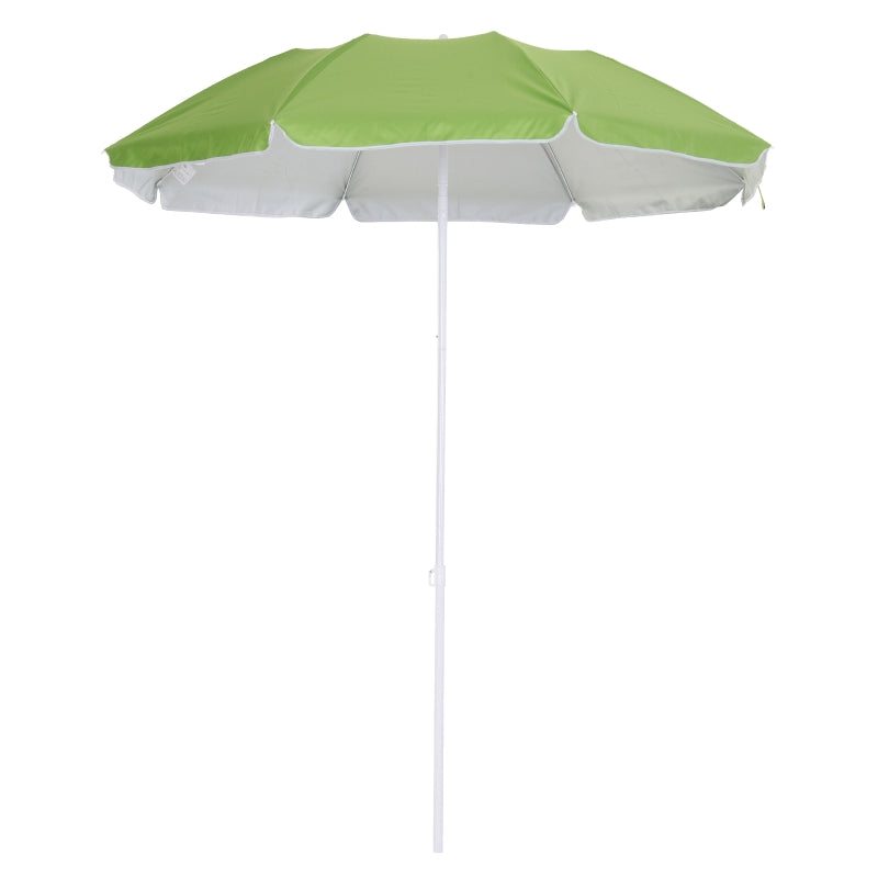 Green Portable Beach Umbrella with Tilting Function