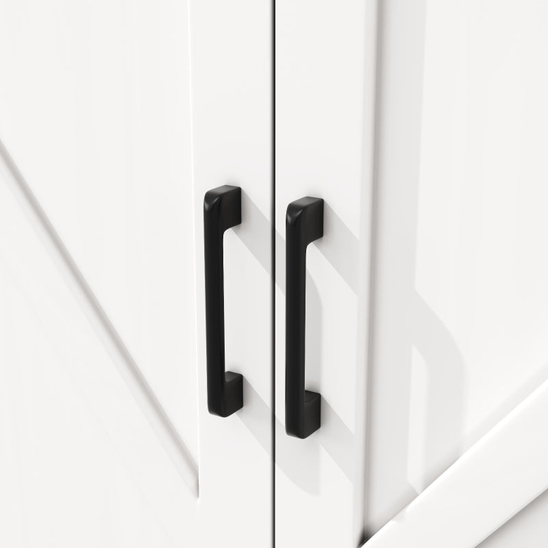 Tall Kitchen Sideboard with Double-Door Cabinets - Maximized Storage & Anti-Tip Safety for Dining Room - 80x40x180 cm, White