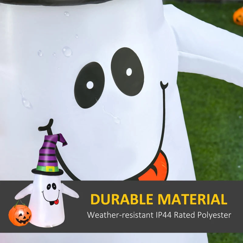 1.2m Witch Ghost Halloween Inflatable Decoration with LED Lights - Weather-Resistant Pumpkin Lantern for Indoor & Outdoor Fun
