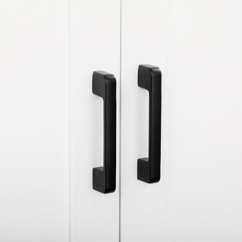 Freestanding Kitchen Cupboard - 4-Door Storage Cabinet Organizer with Adjustable Shelves in White - Stylish & Functional