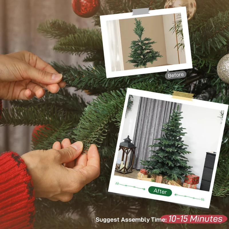 5ft Realistic Green Artificial Christmas Tree - Easy Assembly, Lifelike Branches for Holiday Decor
