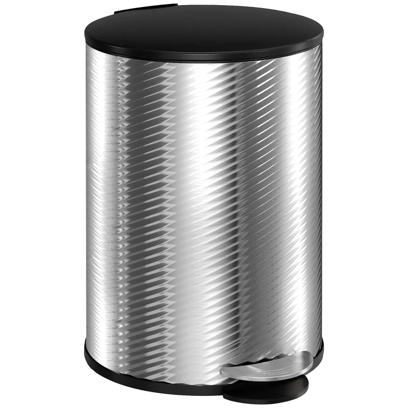 20L Stainless Steel Compact Home Bin - Stylish, Durable Trash Can for Kitchen, Office, and Bathroom - Space-Saving Design