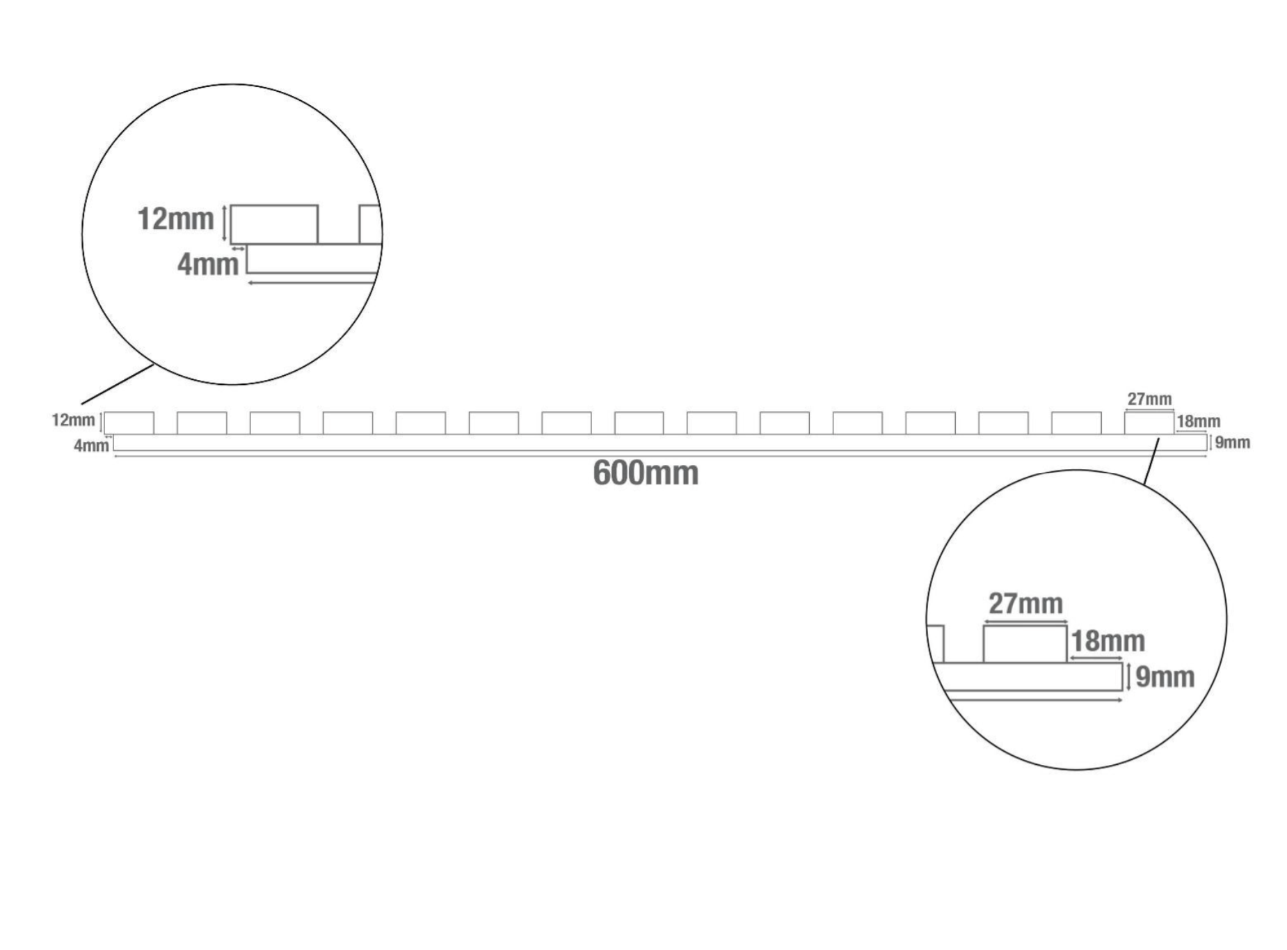 600mm x 600mm Acoustic Internal Slatted Wall Panels