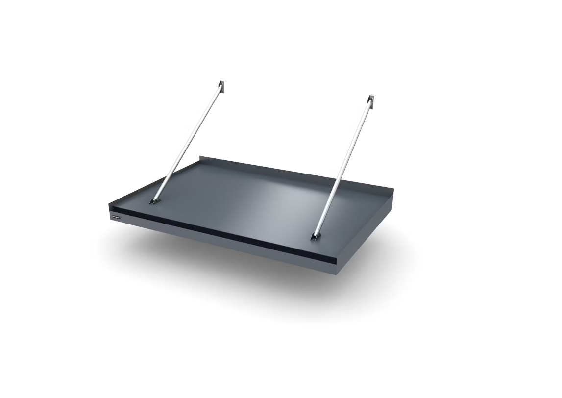 Aurelius LuxeSteel FLAT LED Entrance Canopy with Dual Soffit Arms