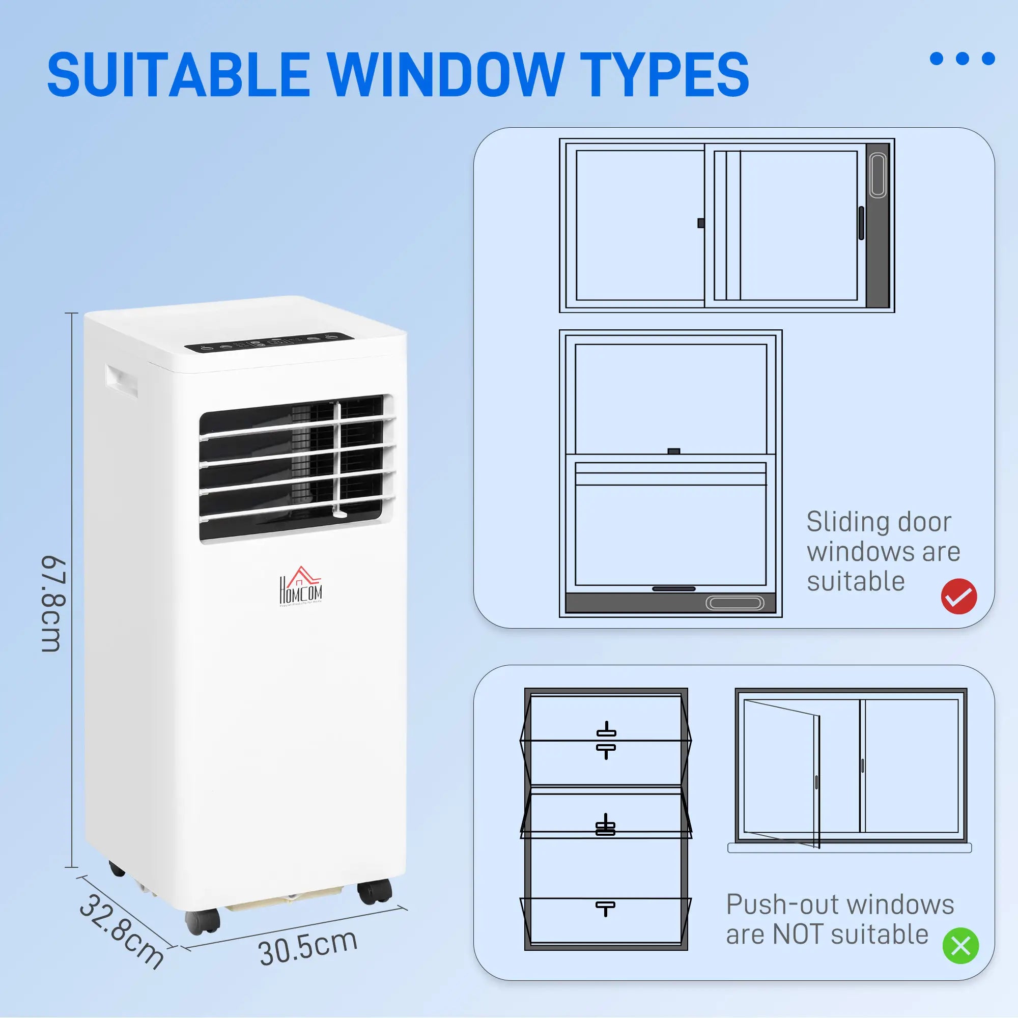 7000 BTU Portable Air Conditioner – 3-in-1 AC Unit with Cooling, Dehumidifier & Fan Modes, Remote Control, 24H Timer, LED Display, Window Kit, Ideal for Rooms up to 26m²