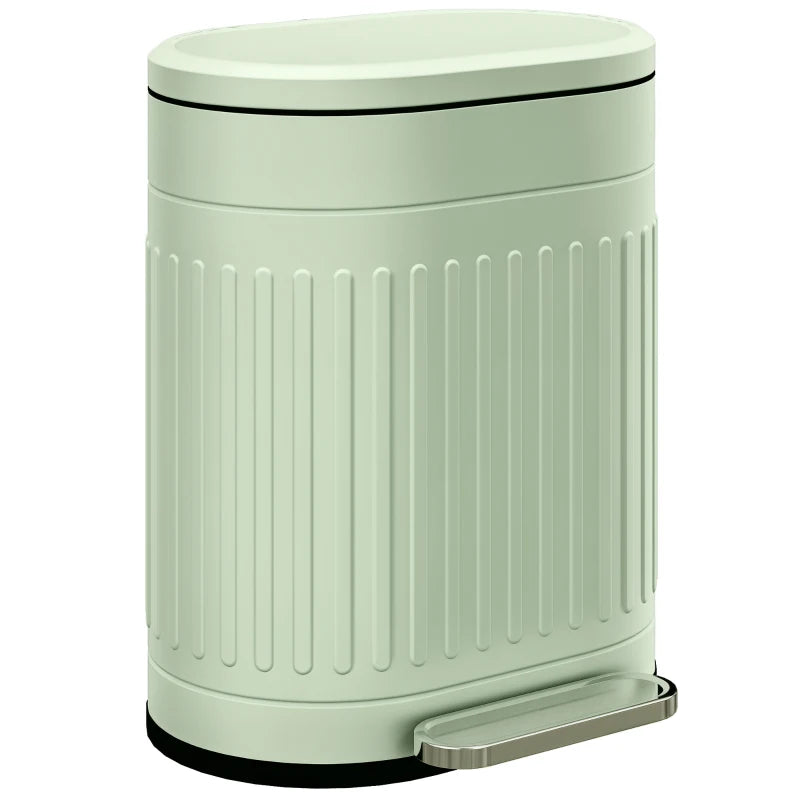 Light Green 20L Metal Kitchen Bin with Soft-Close Lid - Stylish & Durable Waste Container for Home & Office