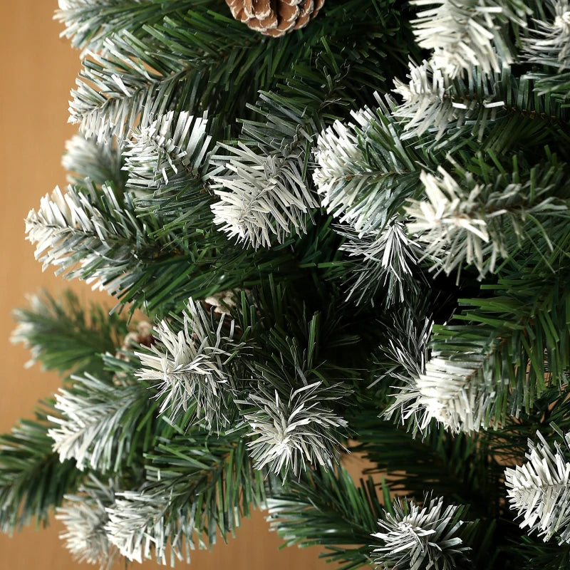 5ft Snow-Dipped Artificial Pine Christmas Tree - Realistic Holiday Decor for Festive Home Decoration