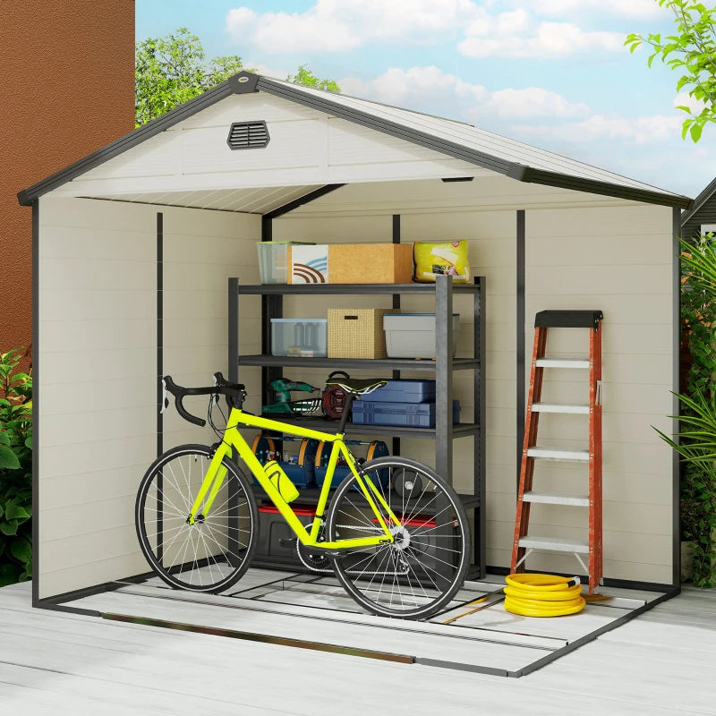 Cream White 7.9ft x 6.2ft Aluminium Frame and Plastic Walled Shed