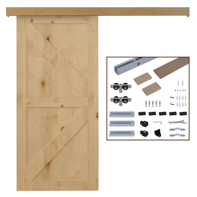 Sliding Barn Door Hardware Track Kit - 6.5ft / 2m