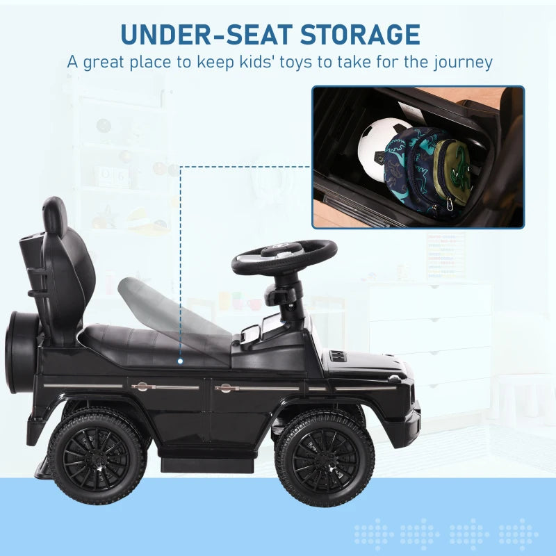 3 in 1 Kids Ride On Push Car Toddler Sliding Car Manual Foot to Floor Slider Push-Along with Horn Steering Wheel Black
