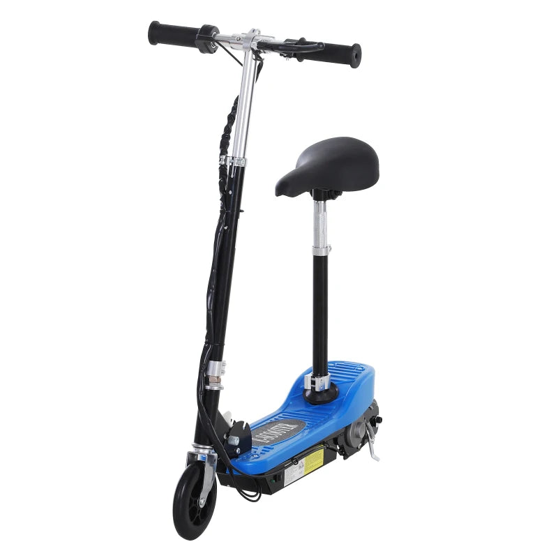 Foldable Electric Scooter for Kids - 12V 120W, Safe Brake & Kickstand, Stylish Blue Design