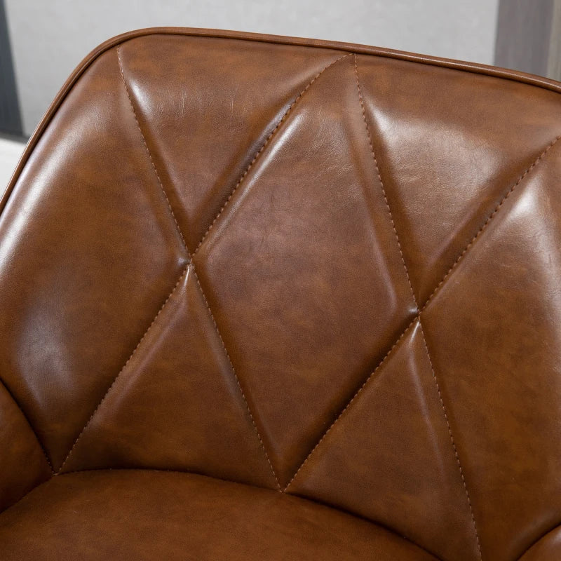 Retro Bar Stools Set of 2 - Stylish Breakfast Bar Chairs with Footrest, Steel Legs, Perfect for Kitchen & Home Bar, Brown