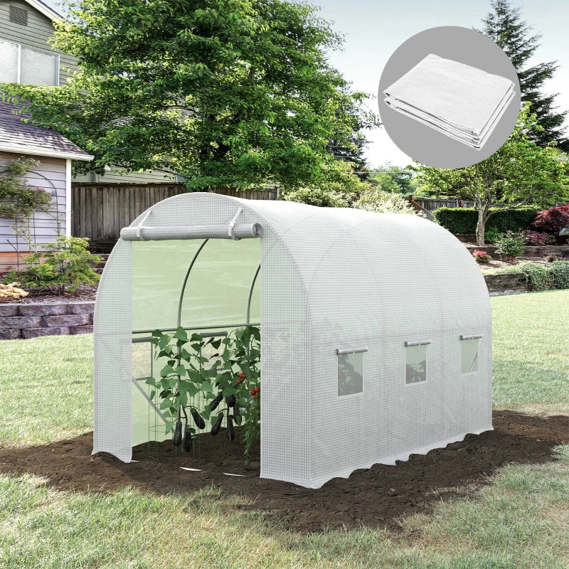 Greenhouse PE Cover for 3x2x2m Tunnel Greenhouse - White