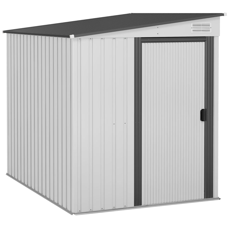 Silver Lean to Metal Garden Shed