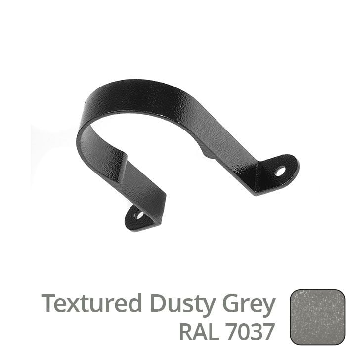 Alumasc 76mm (3") Aluminium Downpipe Fixing Clip - Textured Dusty Grey RAL 7037
