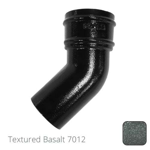 Alumasc 76mm (3") Cast Aluminium Downpipe 135 Degree Bend without Ears - Textured Basalt Grey RAL 7012