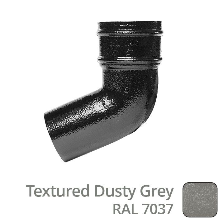Alumasc 63mm (2.5") Cast Aluminium 112 Degree Bend without Ears - Textured Dusty Grey RAL 7037
