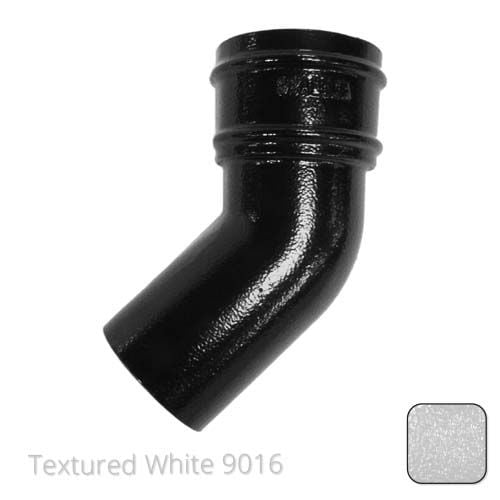 Alumasc 76mm (3") Cast Aluminium Downpipe 135 Degree Bend without Ears - Textured Traffic White RAL 9016
