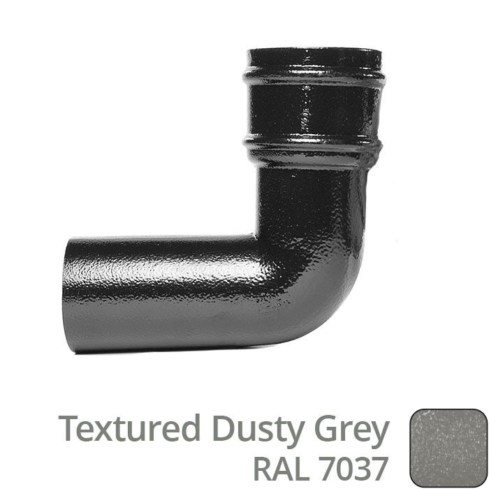 Alumasc 63mm (2.5") Cast Aluminium 90 Degree Bend without Ears - Textured Dusty Grey RAL 7037