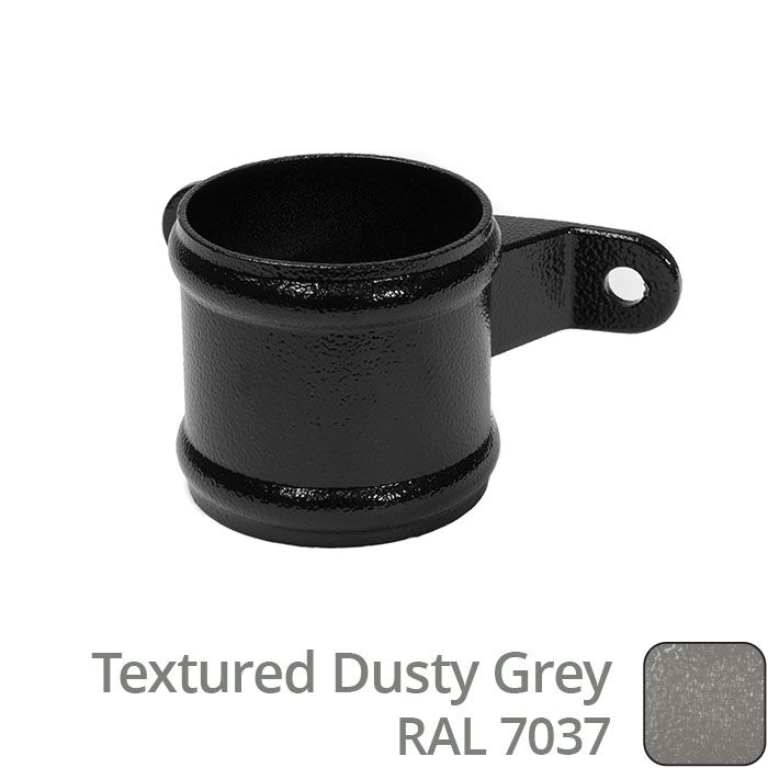 Alumasc 63mm (2.5") Cast Aluminium Eared Socket - Textured Dusty Grey RAL 7037
