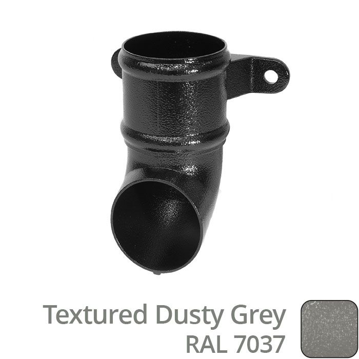 Alumasc 63mm (2.5") Cast Aluminium Shoe with Ears - Textured Dusty Grey RAL 7037