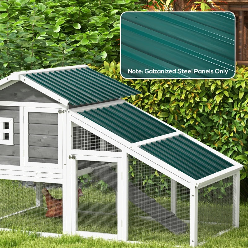 Green Galvanised Metal Roofing Sheets - Pack of 12 (129 x 45cm)