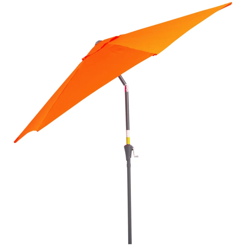 Orange 2.7M Tilt Crank Garden Parasol Umbrella