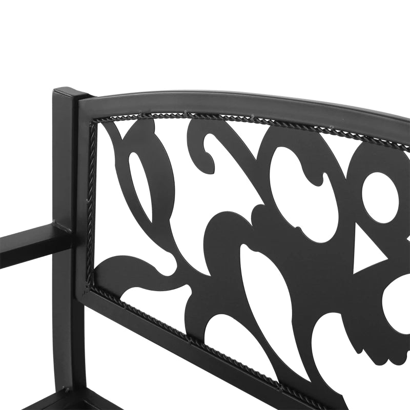 Black Metal Frame Bench, 128x50x91 cm, 12kg