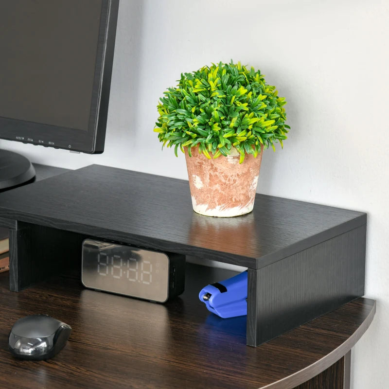 Vinsetto Adjustable Dual Monitor Stand Riser - Ergonomic Screen Elevation for Laptop, PC, Printer, TV - Black