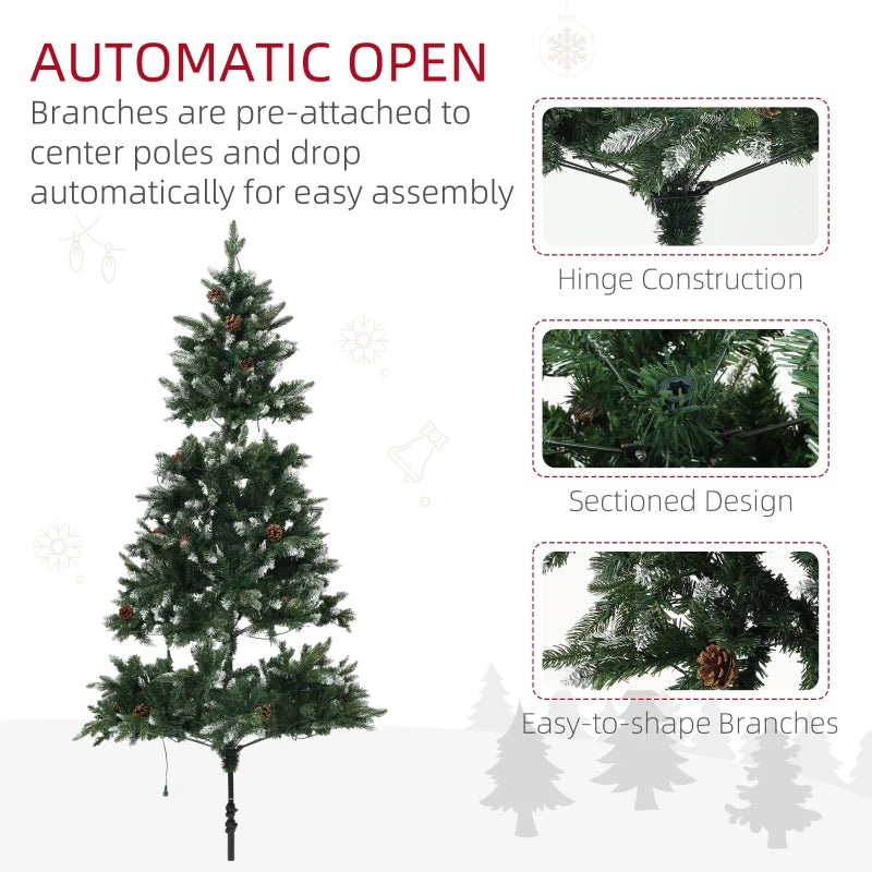7ft Pre-Lit LED Artificial Christmas Tree with Base - Perfect Holiday Decoration for Home & Office