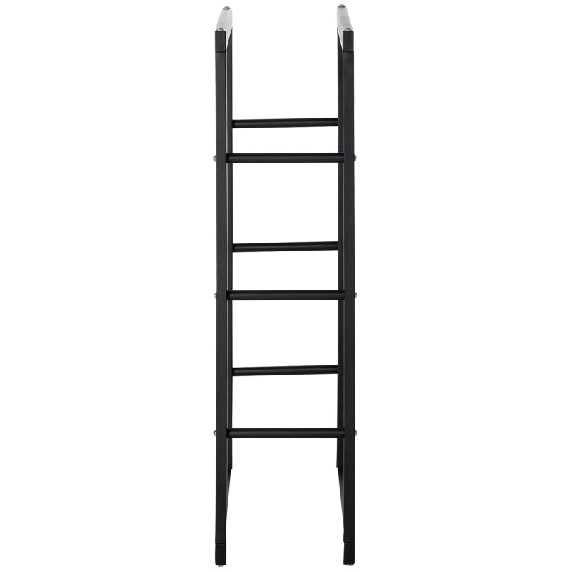 Tall Metal Firewood Log Holder Rack - Indoor Outdoor Fireplace Wood Storage Shelf, Rust-Resistant, Black, 60W x 25D x 100H cm